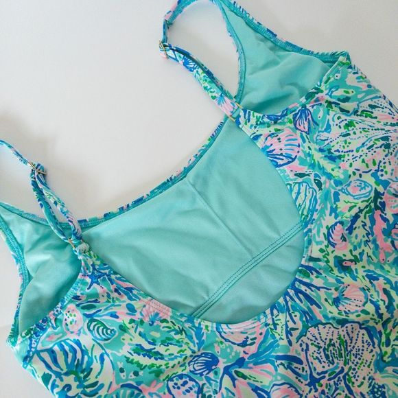 Lilly Pulitzer Brin One Piece Swimsuit Women’s Size 10 Scoop Back - Picture 6 of 9